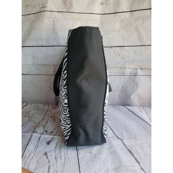 Zebra Print Tote Bag Purse Black White Shoulder Handbag Large Carryall Unbranded - Picture 5 of 14